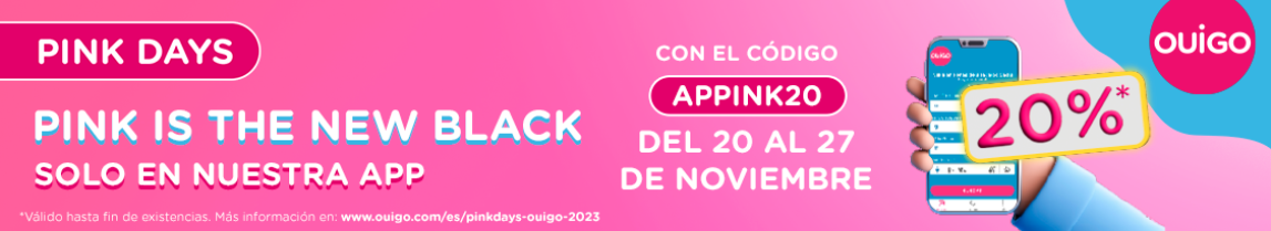 Pink Days is the new black solo en nuestra app - con el código APPINK20 del 20 al 27 de noviembre