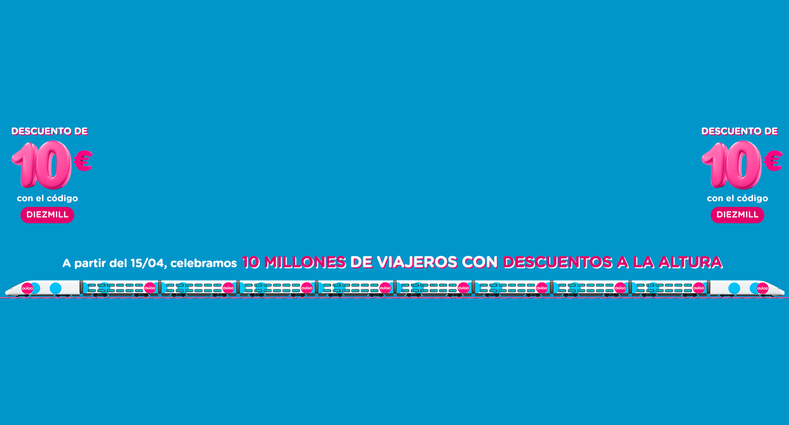 Celebramos 10 Millones de viajeros con descuento de 10€